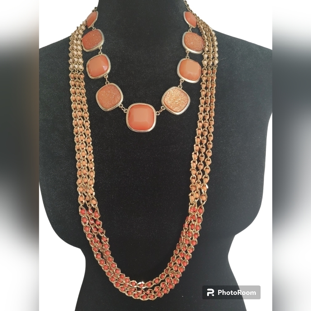 Coral necklace ensemble